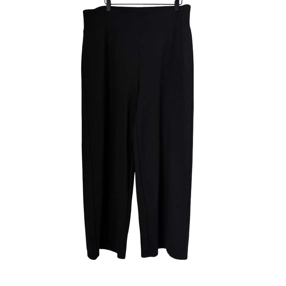 Nwot Eileen Fisher Wide Leg Pull On Pants Sz Xl Black